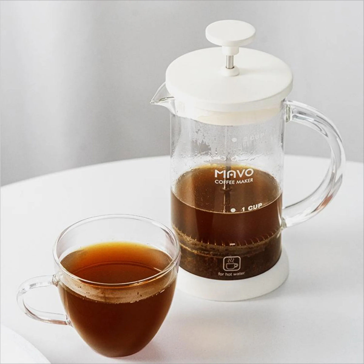 MAVO LMTD - CRYSTAL COMUMN FRENCH PRESS - 600ML WHITE