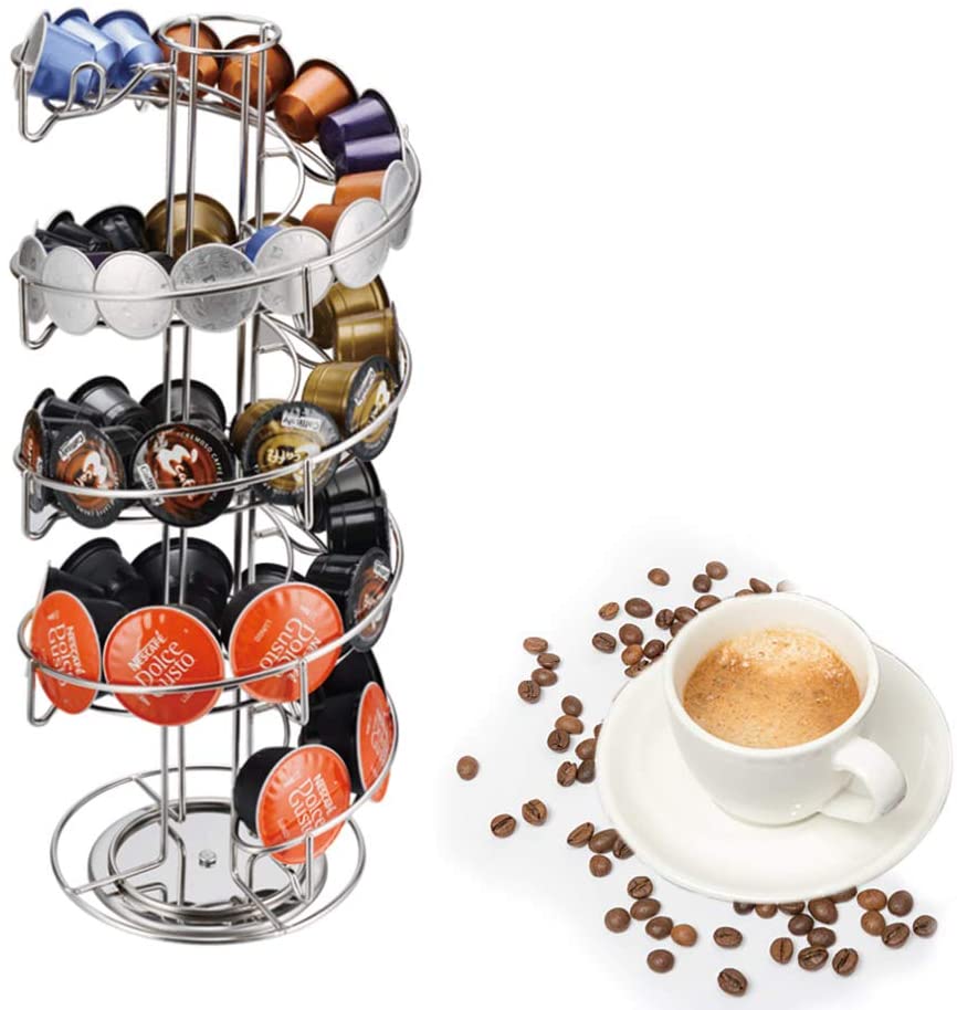 SPIRAL DOLCEGUSTO AND NESPRESSO STAND -SILVER