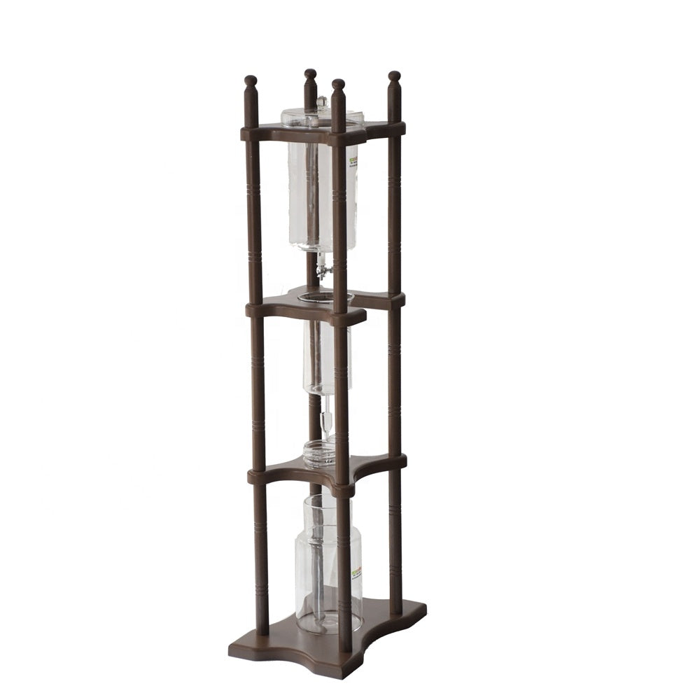 Coffee Drip tower Glass & wood brown 2500ML