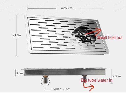 CUP RINSER - SILVER 42.5*23*43CM