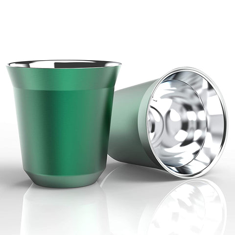 STAINLESS STEEL ESPRESSO CUP-GREEN 80ML