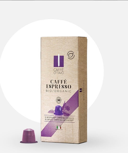 Caffe Ottavo Organic Bio Coffee Capsules - Compatible With Nespresso