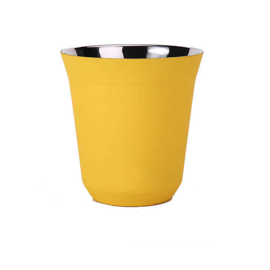 STAINLESS STEEL ESPRESSO CUP- YELLOW 160ML